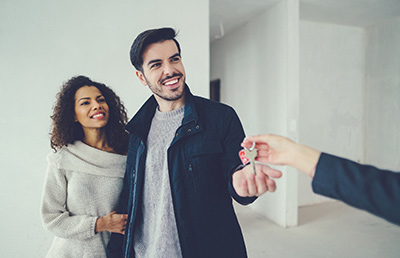 Couple in new home