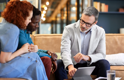 Financial advisor discussing plan