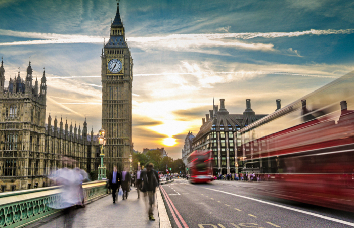 London skyline in movement