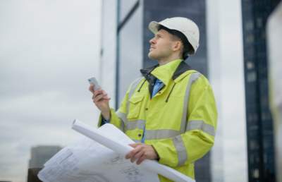 Architect Working at Construction Site