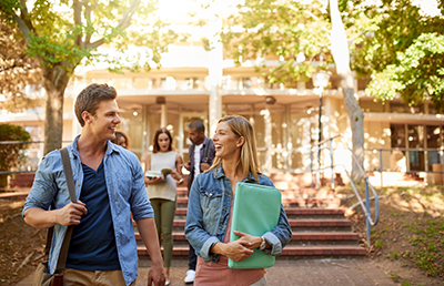 students on college campus
