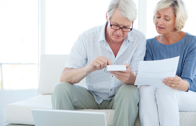 Couple reviewing paperwork