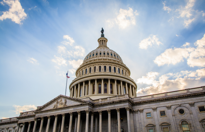 Capitol building on a cloudy day