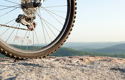 Closeup Wheel on Mountain