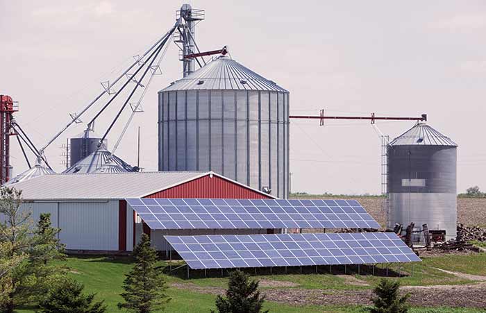 Modern Farm With Solar Panels