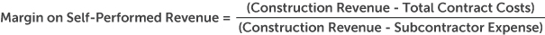 Margin Self Preformed Revenue Formula