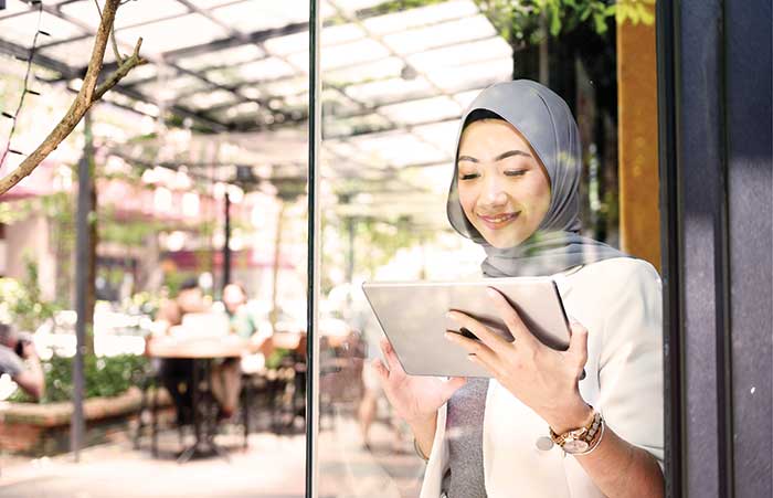 Businesswoman Working On A Tablet