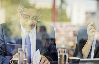 Man At Window Cafe Working