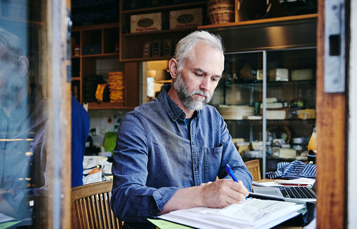 Man Working at Table