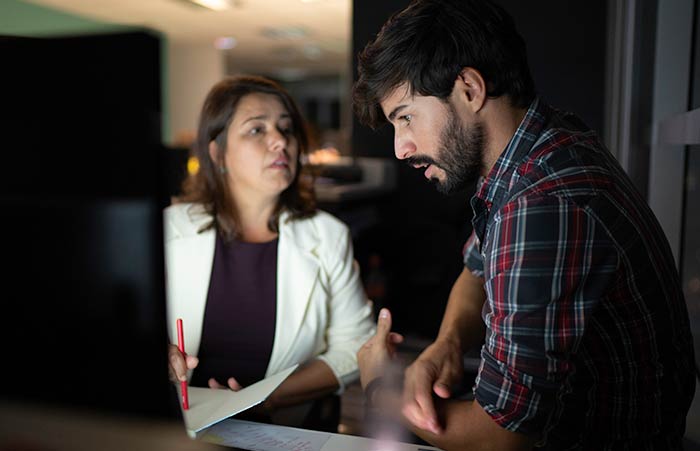 Night Time Office Discussion