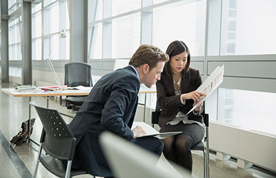 Two Reviewing Document By Window