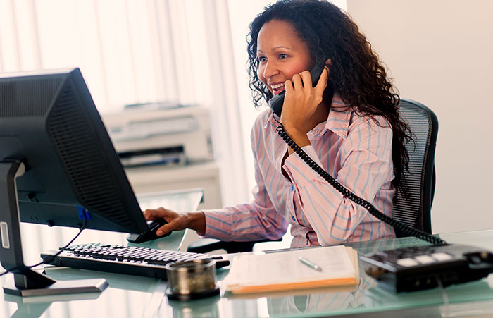 Woman On Phone Laughing