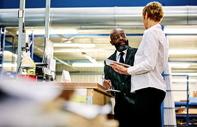 Business Discussion In Warehouse