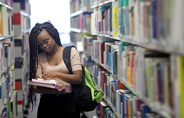 Female Student at Library