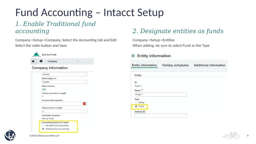 1 Fund vs Net Asset Sage Intacct