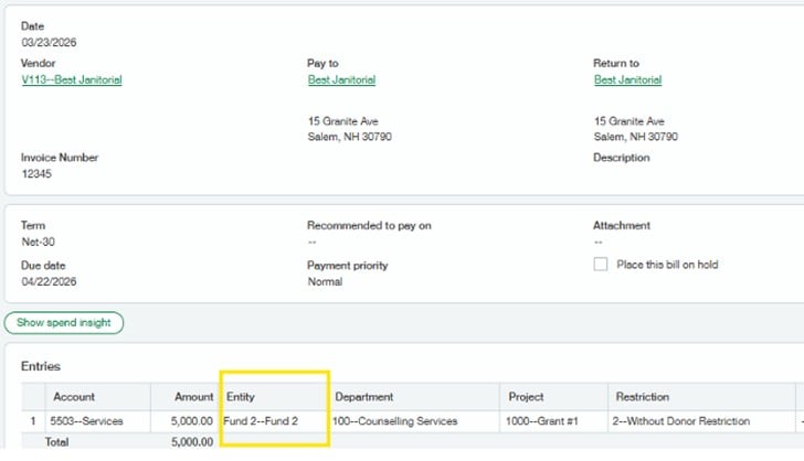 3 Fund vs Net Asset Sage Intacct
