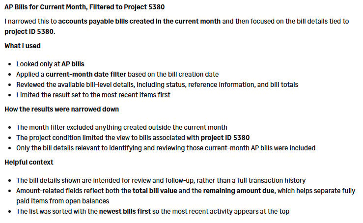 5 Sage Intacct Finance Intelligence Agent Figure 5