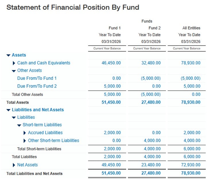 6 Fund vs Net Asset Sage Intacct