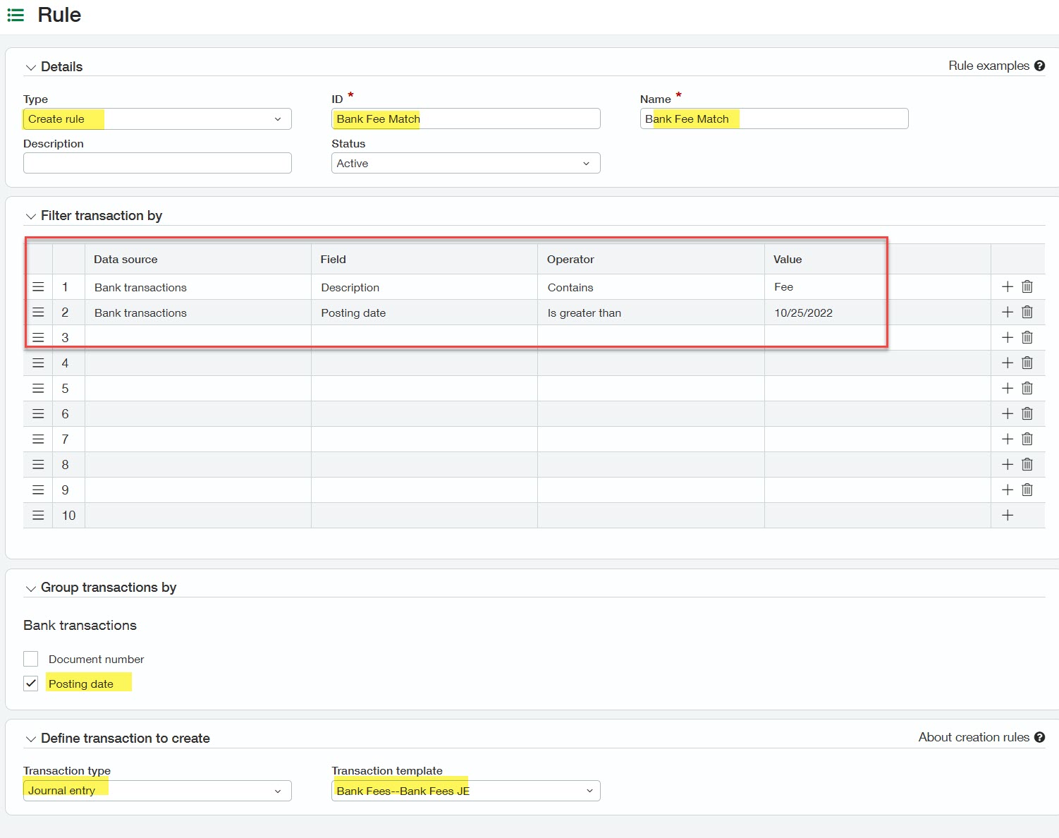 8 Sage Intacct Bank Feeds and Creation Rules 