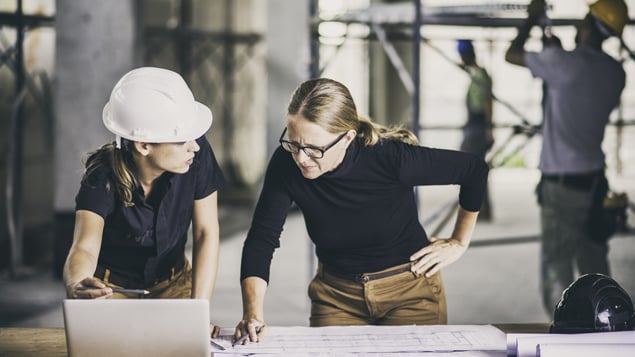Architect working at construction site
