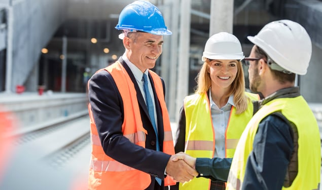 Contractor meeting handshake