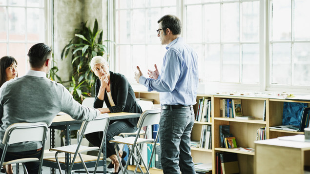 Industrial Style Meeting Room Discussion