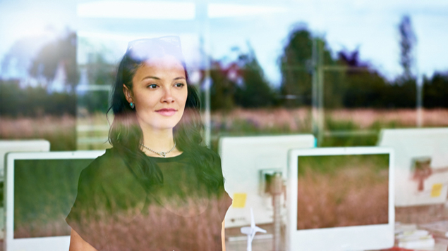 Businesswoman thinking about the future