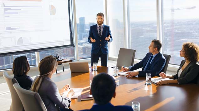 Board meeting with view