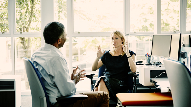 Business Discussion Cube Bay of Windows