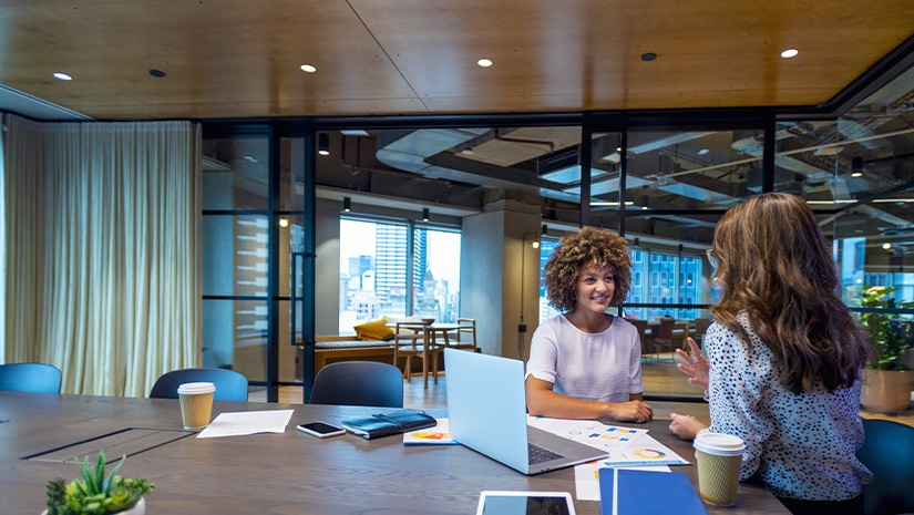 Business Colleagues Having A Conversation