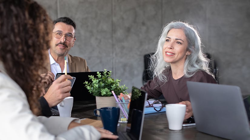 Business team in office meeting discussion of strategy indoor