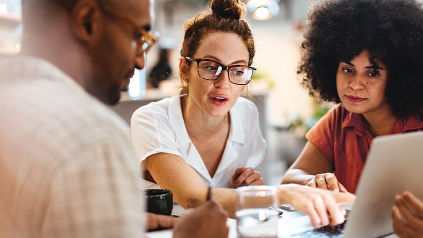 Business women having a discussion with a client