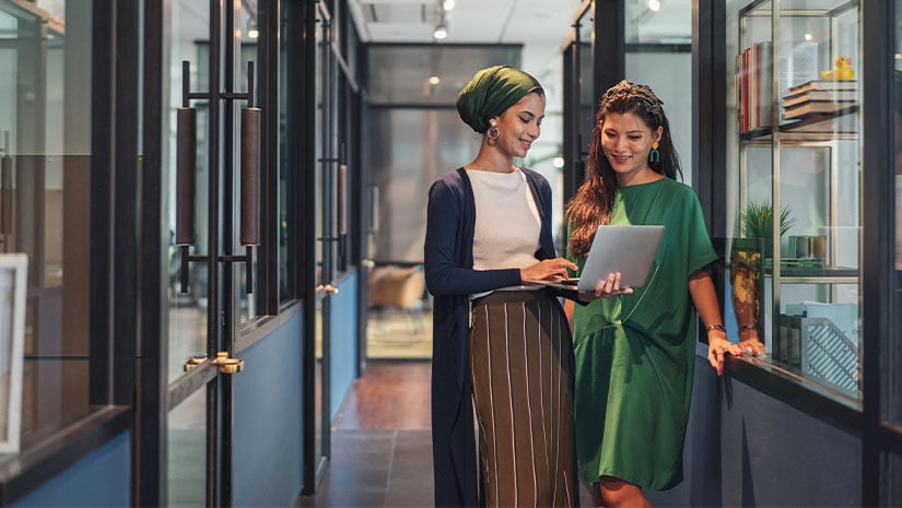 Business Women in Discussion