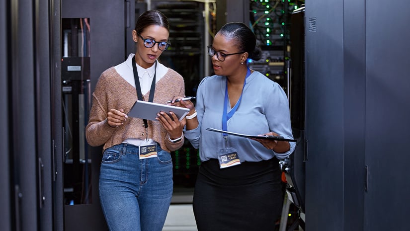 Cropped shot of two attractive young female computer programmers working
