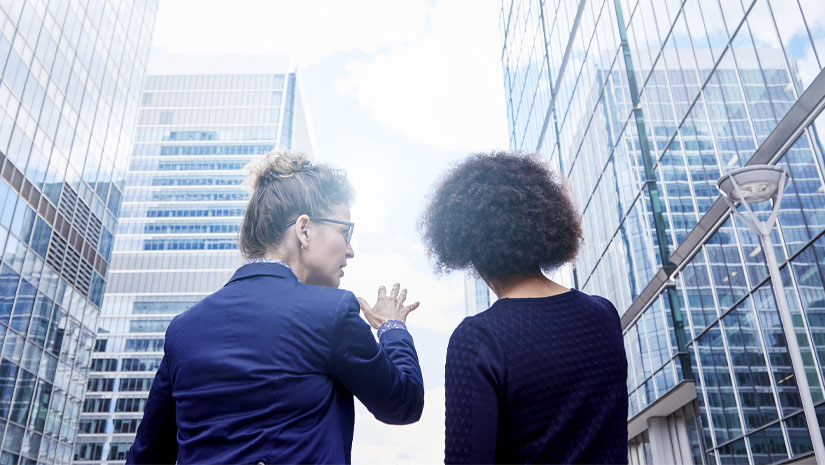 Experienced businesswomen discuss plans together