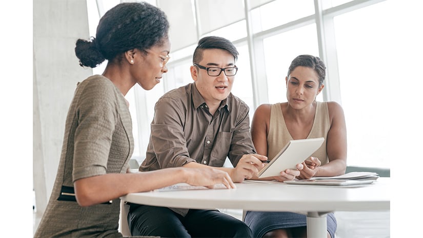 Lawyer and couple discussing different options