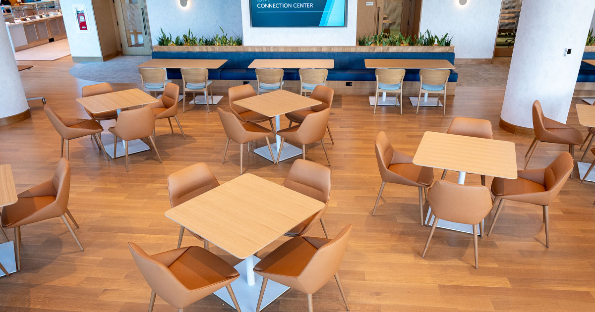 CLA Connection Center Arizona Recharge Room - table and chairs and other seating