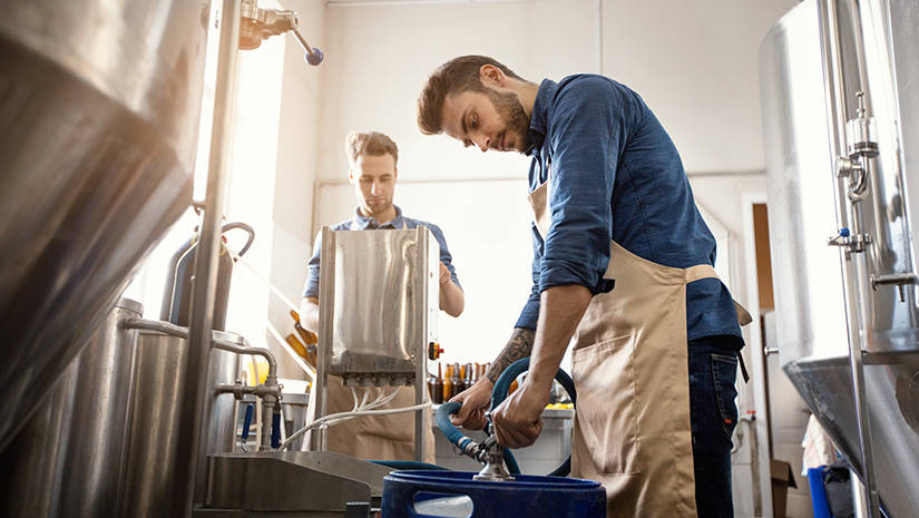 Small family business modern brewery craft beverage production