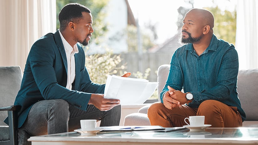 Shot of a mature man having a meeting with a finance broker