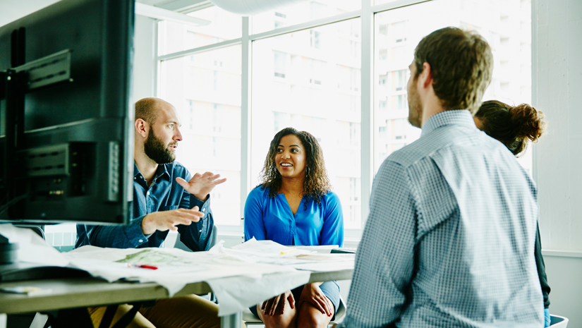 Nonprofit team making a plan in meeting room