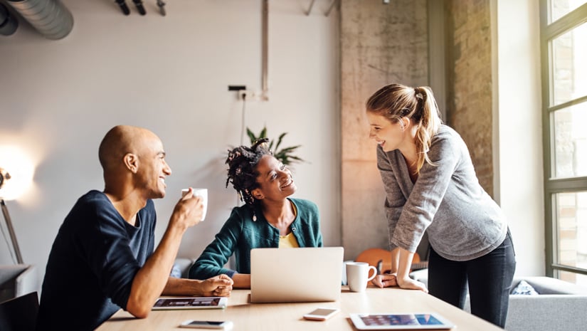 Successful young multiracial team in a modern office.