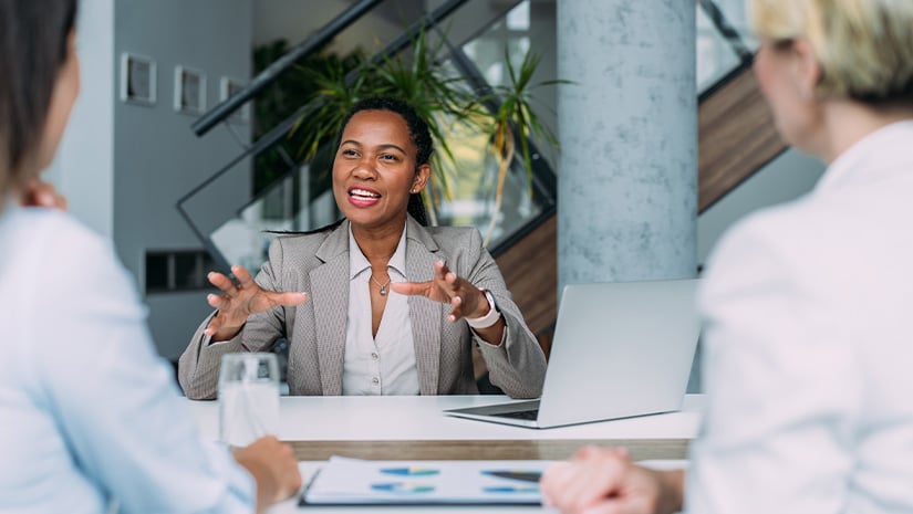 Group of business women in business meeting