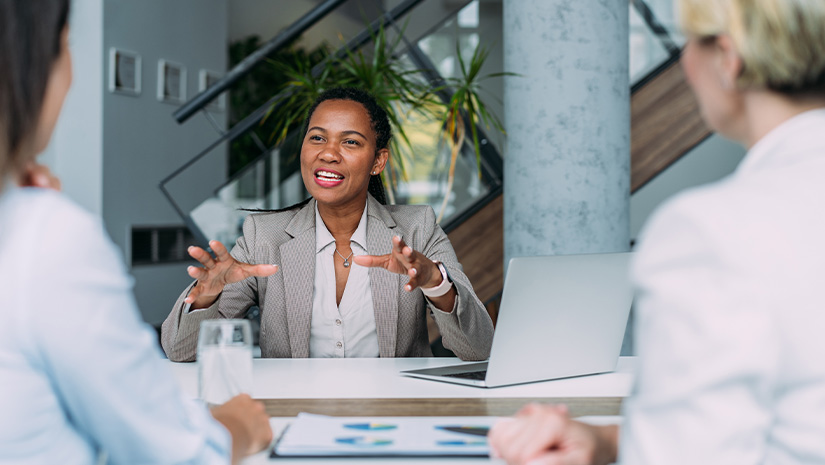 Group of business women in business meeting