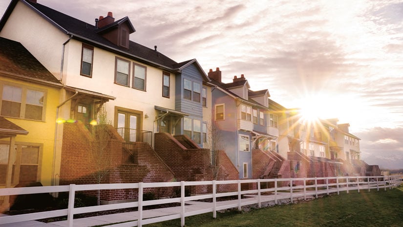 Modern Apartments under a beautiful cloudscape