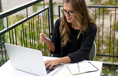 Woman Credit Card With Laptop