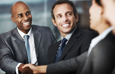 Businessman Happily Shaking Hands