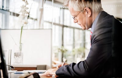 Businessman Working at Desk