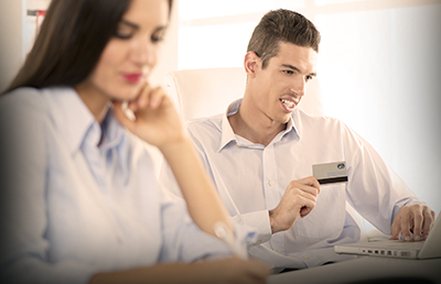 Couple Online Shopping Credit Card