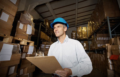 Warehouse Man Hardhat Inventory