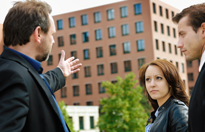 Man Showing Building